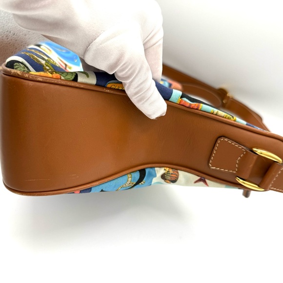 Gucci Alphabet Patchwork Blue Multi Canvas Crossbody with Brown Leather Trim - Picture 9 of 14